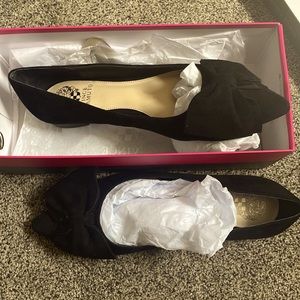 Vince camuto black suede flats- never worn -size 9
